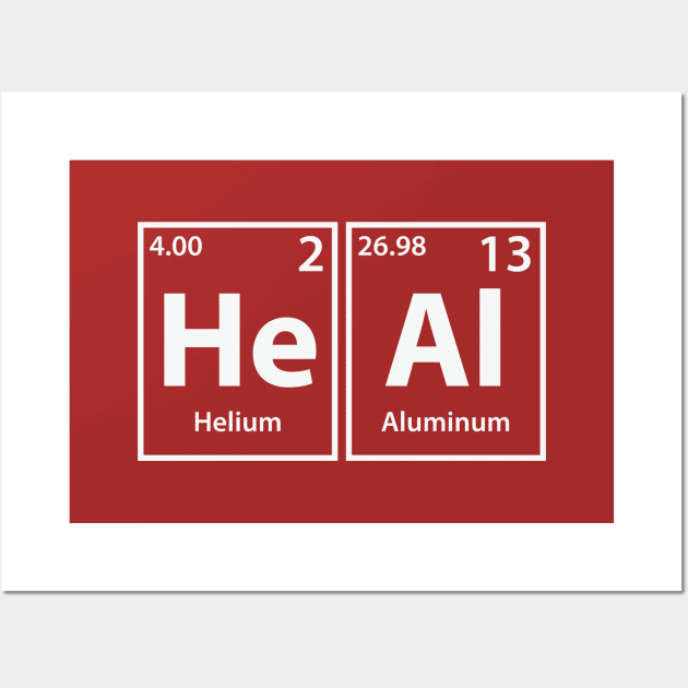Heal (He-Al) Periodic Elements Spelling Wall Art by cerebrands
